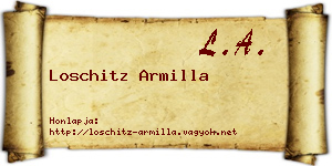 Loschitz Armilla névjegykártya